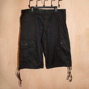 Men's New Nation Jeans SE:06 Black Denim Cargo Shorts with Pockets, Size 40 EUC